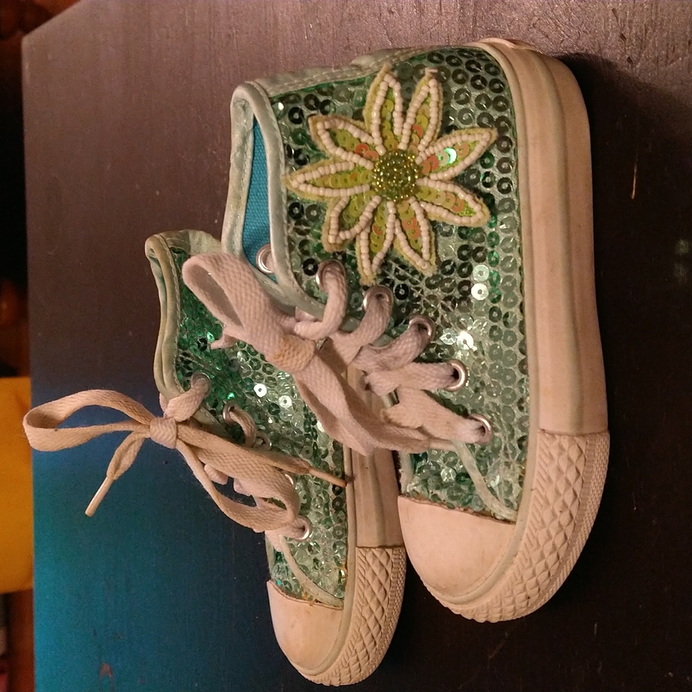 Sequin high top sneakers